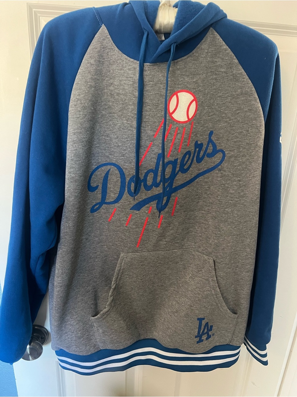 Los Angeles Dodgers Gray & Royal Blue Pullover Hoodie